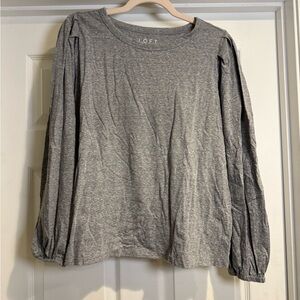 LOFT Heather Gray Long Sleeve Tee